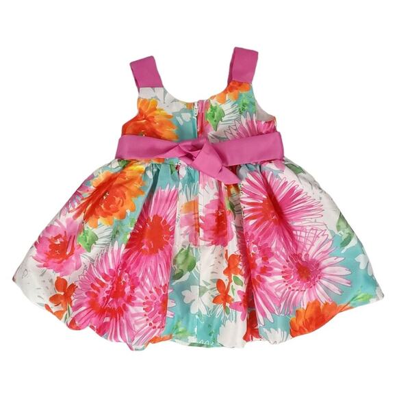 Jessica Ann Infant Semi Formal Floral Dress with Diaper Cover - Picture 4 of 9